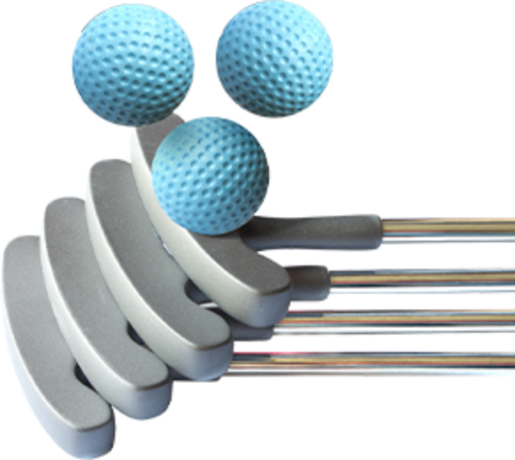 Golf clubs with golf balls